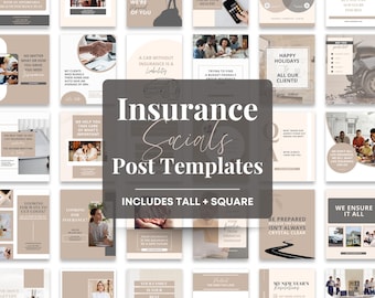 Insurance Instagram Templates: Broker Social Media Posts for Life Insurance, Underwriter (Canva)