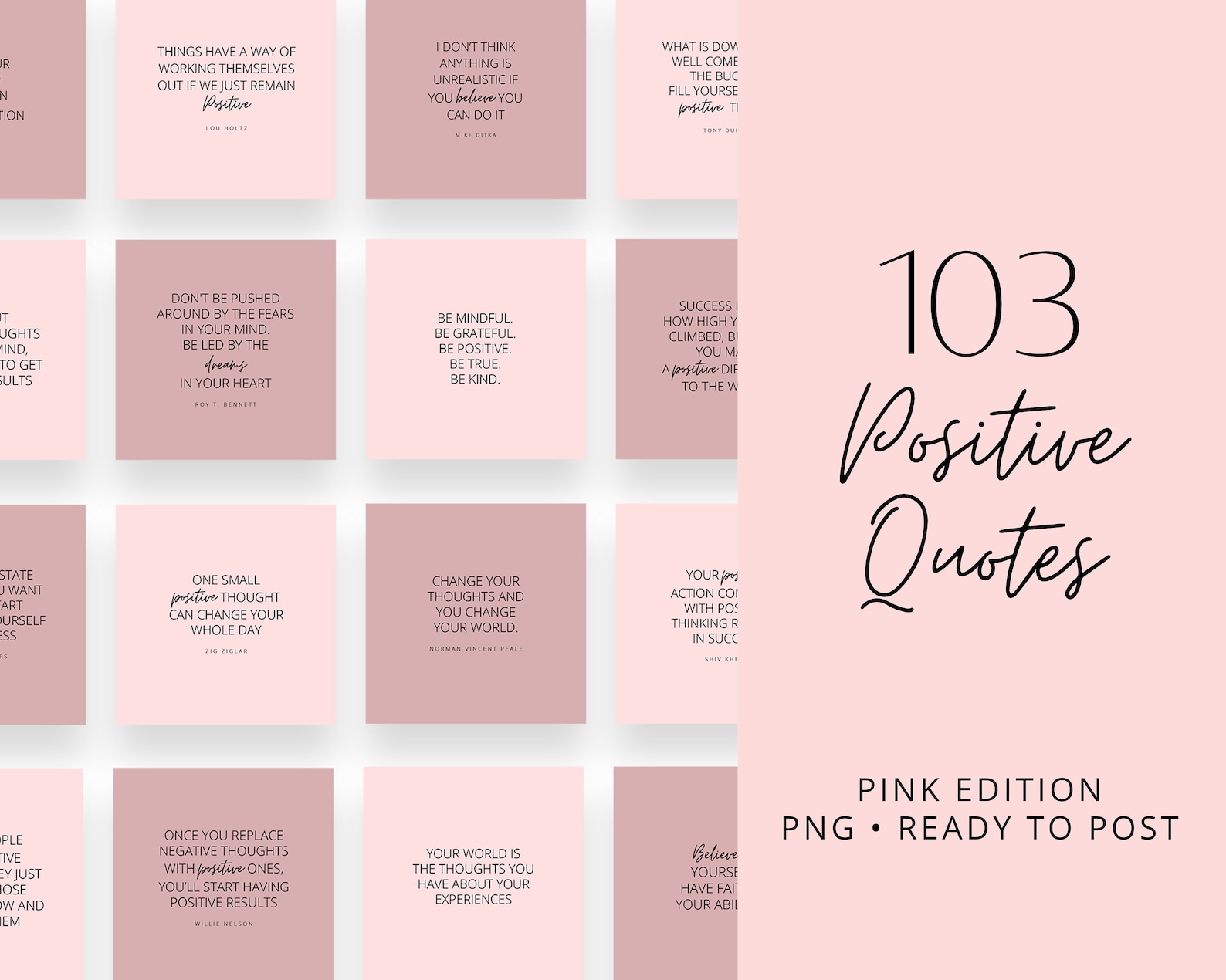 103 Pink Instagram Quotes Premade Ready to Post Positive - Etsy