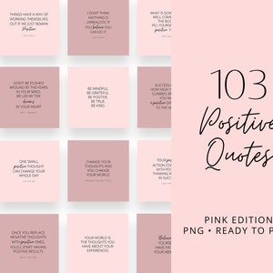 103 citações rosa do Instagram, pré-fabricadas, prontas para postar citações e provérbios positivos | Modelos inspiradores de mídia social em blush e malva