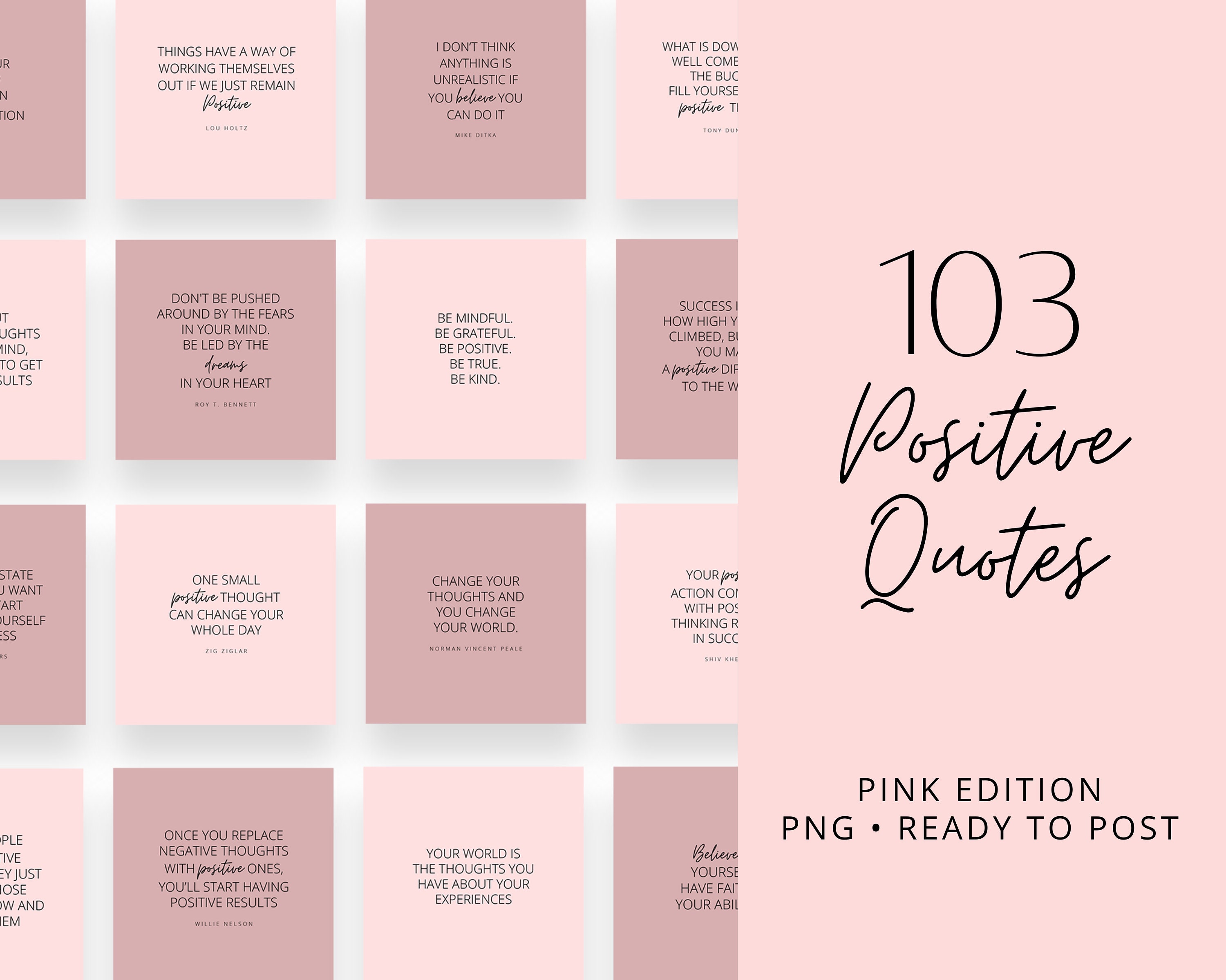 103 Pink Instagram Quotes Premade Ready to Post Positive Etsy