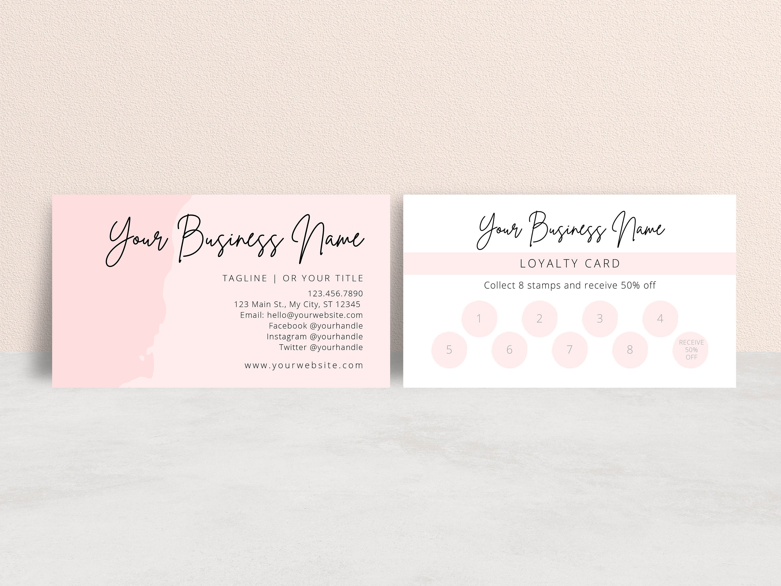 Editable Loyalty Card Template | Neutral Business Card Design (canva ...