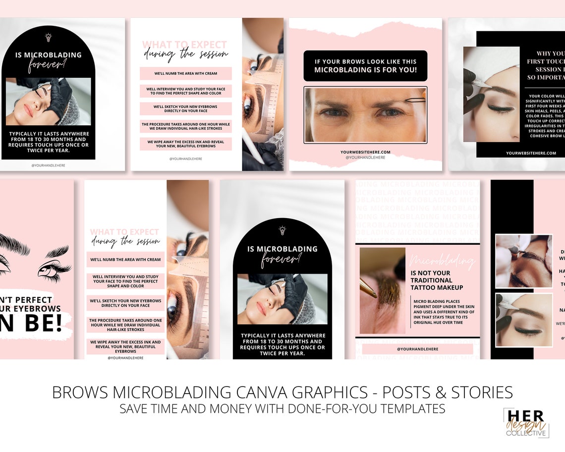 Brows Instagram Templates Microblading Posts IG Eyebrows - Etsy