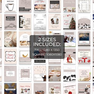 Holiday Instagram Posts | Social Media Marketing | Canva Editable Templates image 6