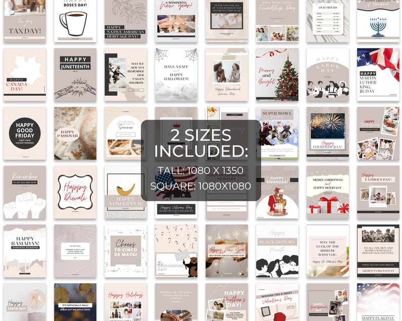 Holiday Instagram Posts | Social Media Marketing | Canva Editable Templates image 6