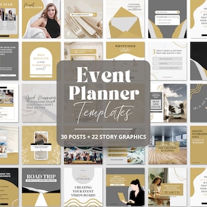 Event Planner Instagram Templates, Event Coordinator Posts, IG Event Canva Template, Editable Party Planner Social Media Templates