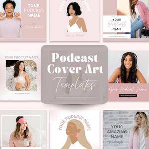 Podcast Cover Art Templates, Podcast Thumbnail Image, Podcast Logo Canva Template, Editable Podcaster Cover Graphics