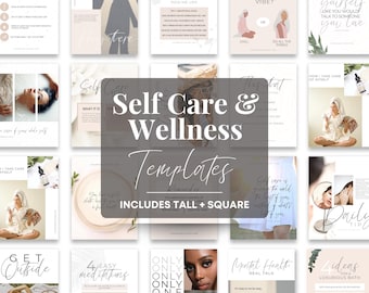 Wellness Instagram-mallar: Redigerbara Canva-inlägg för sociala medier (digital nedladdning)