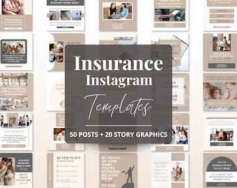 Insurance Instagram Templates, Insurance Broker Posts, IG Life Insurance Canva Template, Editable Underwriter Social Media Templates