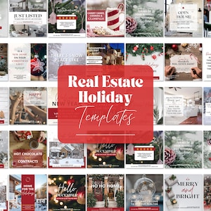 Holiday Real Estate Instagram Posts | Realtor Christmas Social Media Posts, Winter Marketing | Canva Editable Realtor Social Media Templates