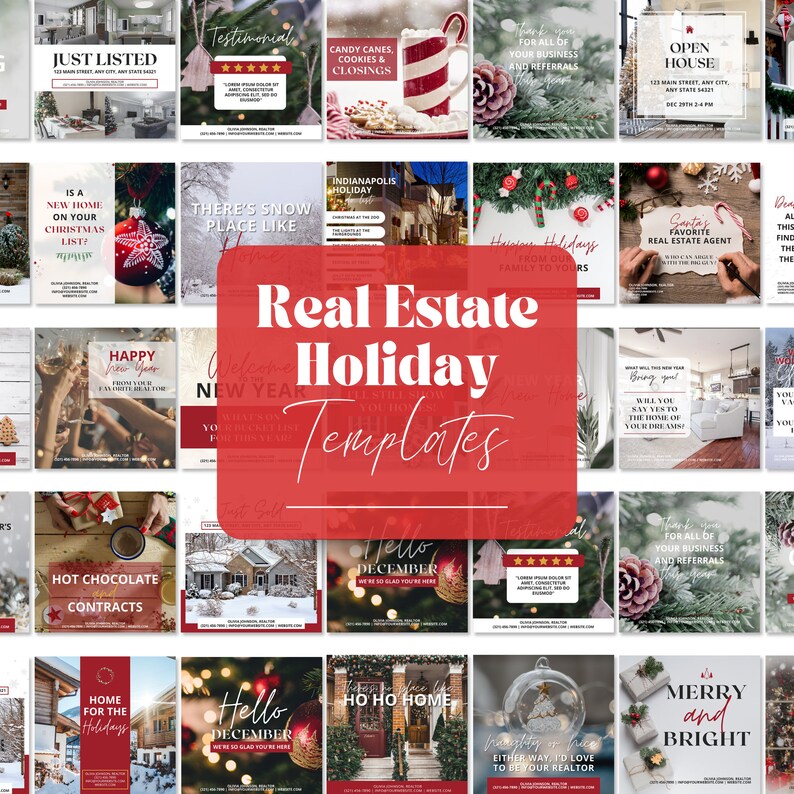 Holiday Real Estate Instagram Posts Realtor Christmas Social Media