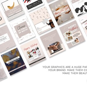Holiday Instagram Posts | Social Media Marketing | Canva Editable Templates image 5