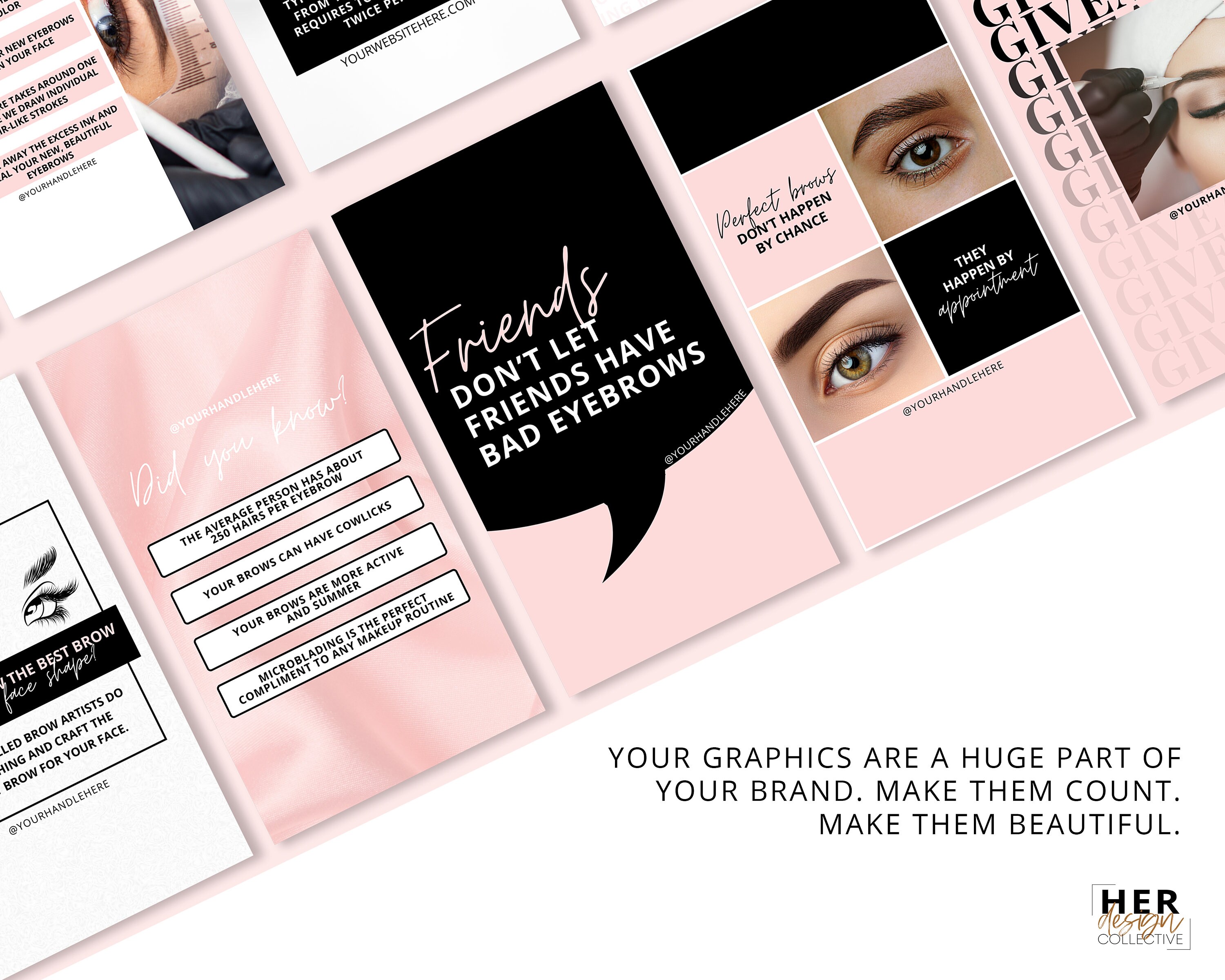 Brows Instagram Templates Microblading Posts IG Eyebrows - Etsy