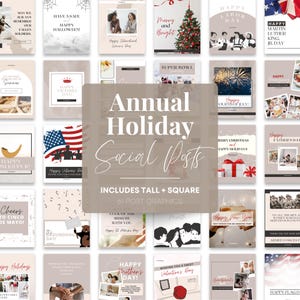 Holiday Instagram Posts | Social Media Marketing | Canva Editable Templates