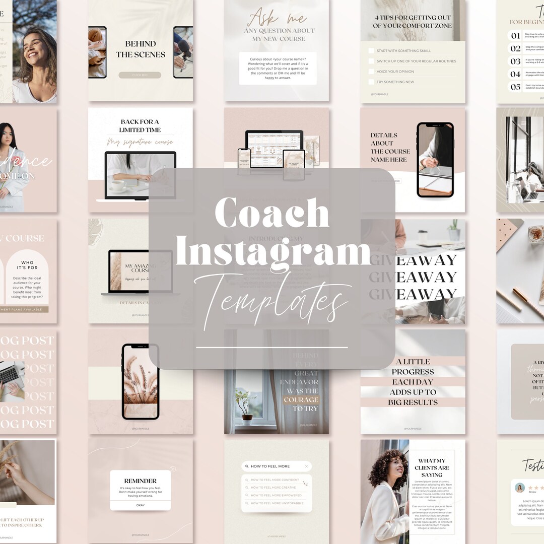 Coach Instagram Templates: Editable Canva Social Media Posts - Etsy