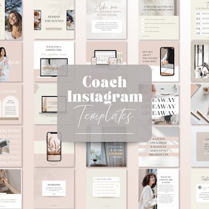 Coach Instagram Templates, Life Coach Posts, IG Coaching Canva Template, Editable Business Coach Social Media Templates
