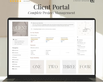 Notion Client Portal Template, Freelancer Project Management, Creative Client Dashboard