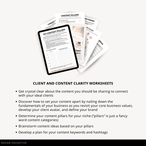 Content Pillar Template, Client and Content Clarity Worksheets, Learn ...