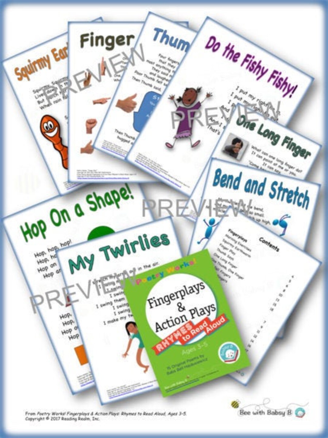 FINGERPLAYS & ACTION PLAYS Poetry Book Digital Ages 35 Preschool Prek