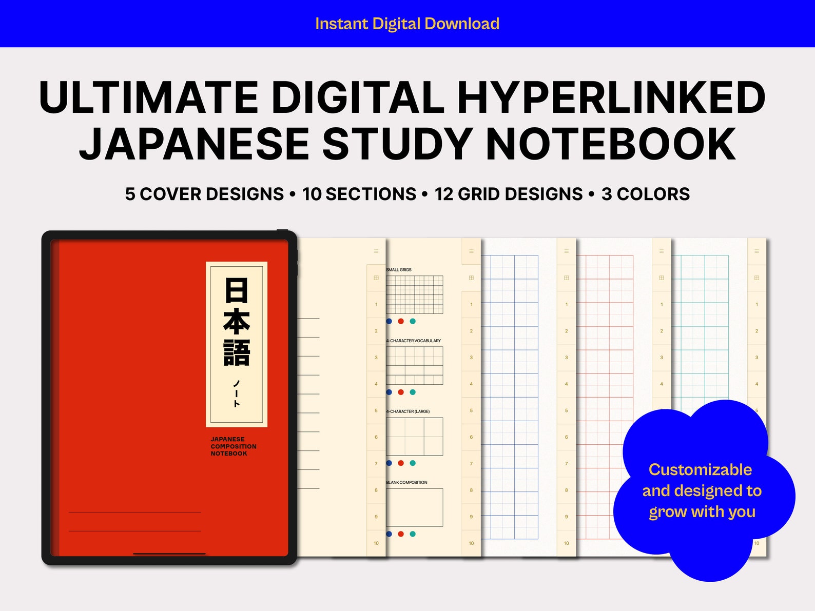 Learn Japanese Language Digital Notebook Kanji Hiragana - Etsy