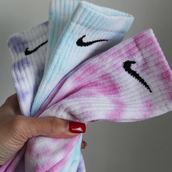 REWORKED NIKE Tie Dye Unisex Crew Socks | Fashion Socks | Trendy Socks | Nike Socks