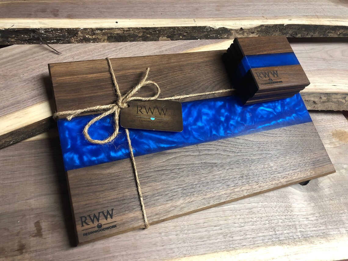 Custom epoxy cutting / serving board Etsy