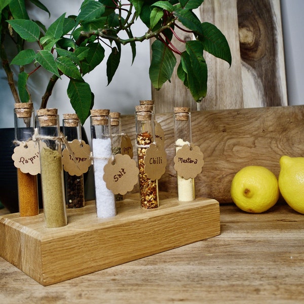 Handmade solid wood spice rack