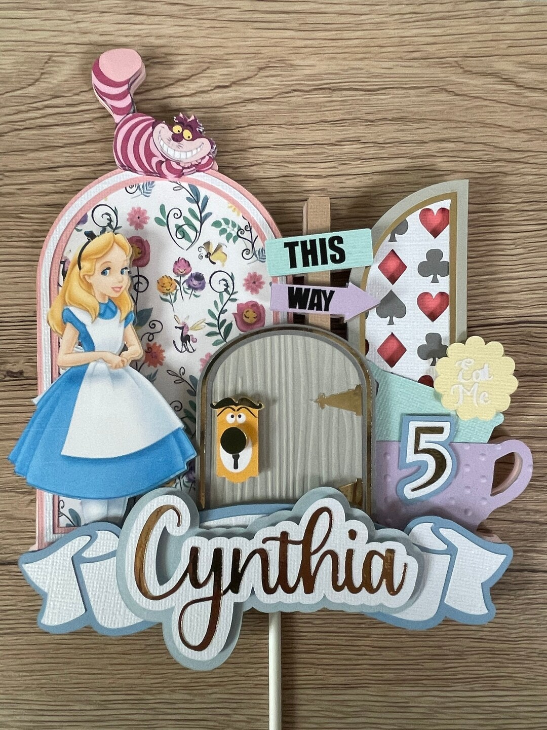 Alice in Wonderland Cake Topper/ Alice Cake Topper/wonderland Cake