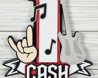 Rockstar cake topper/one rocks/musician topper