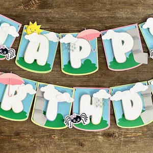 Itsy bitsy spider banner/Itsy bitsy spider/ spider birthday banner