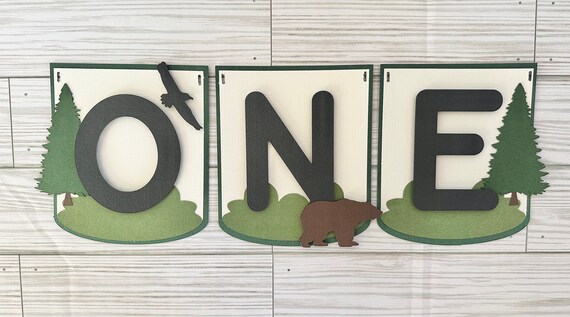 Happy camper high chair banner one happy camper camping high chair banner