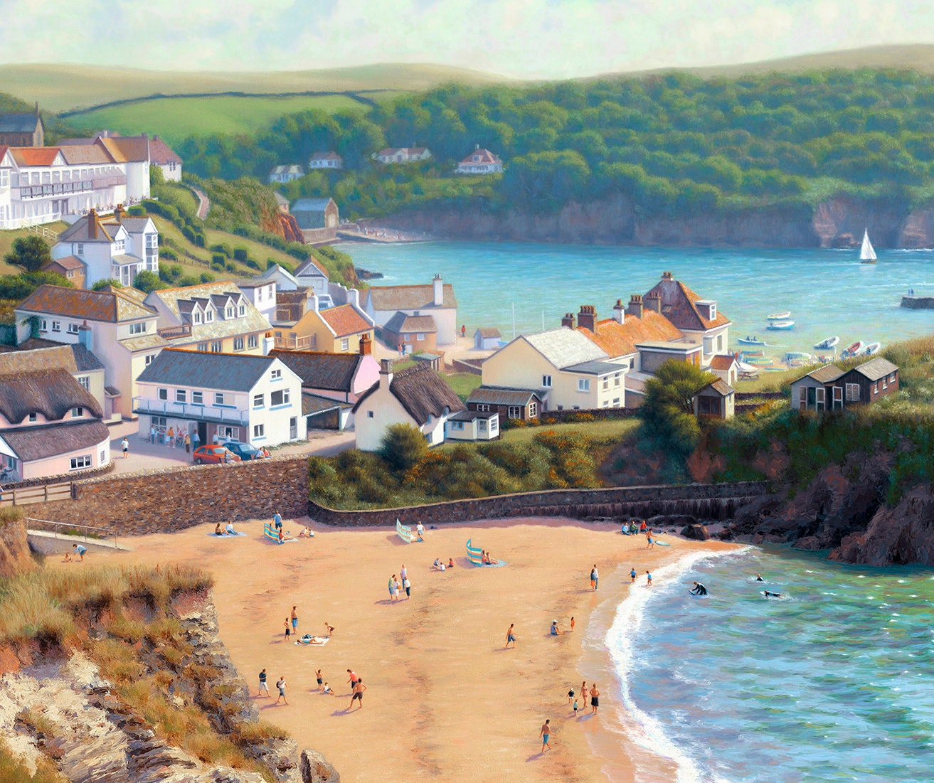 Limited Edition Print of Hope Cove in Devon by Brett Etsy