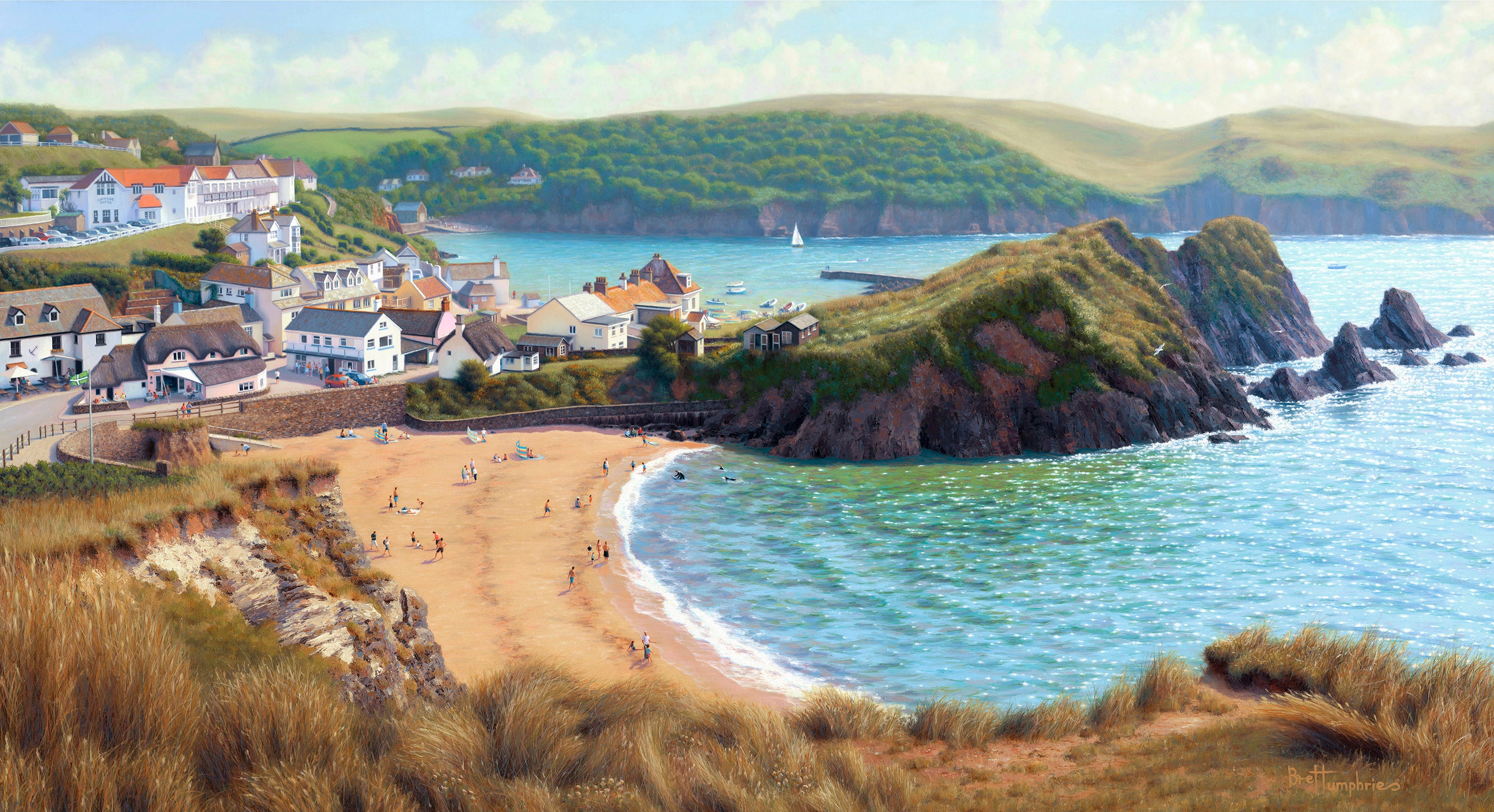 Limited Edition Print of Hope Cove in Devon by Brett Etsy
