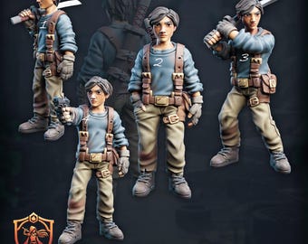 World In Ruins: Kazuto - Survivor Miniatures - Child Survivor - 28mm 32mm - Zombicide - Safehold