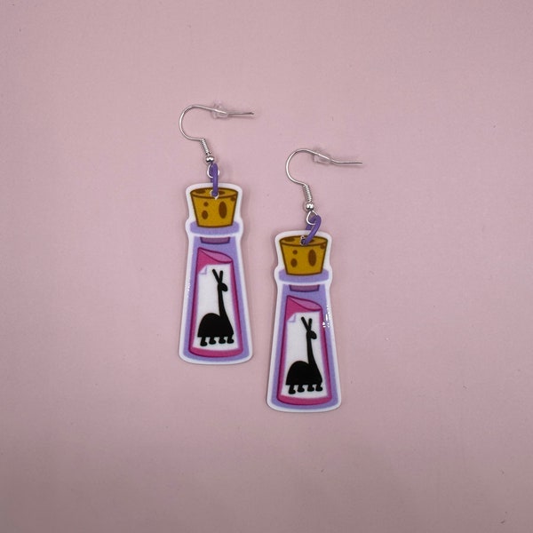 llamaface • emperors new groove llama potion dangle earrings • disney novelty earrings • cute pastel dangly earrings •