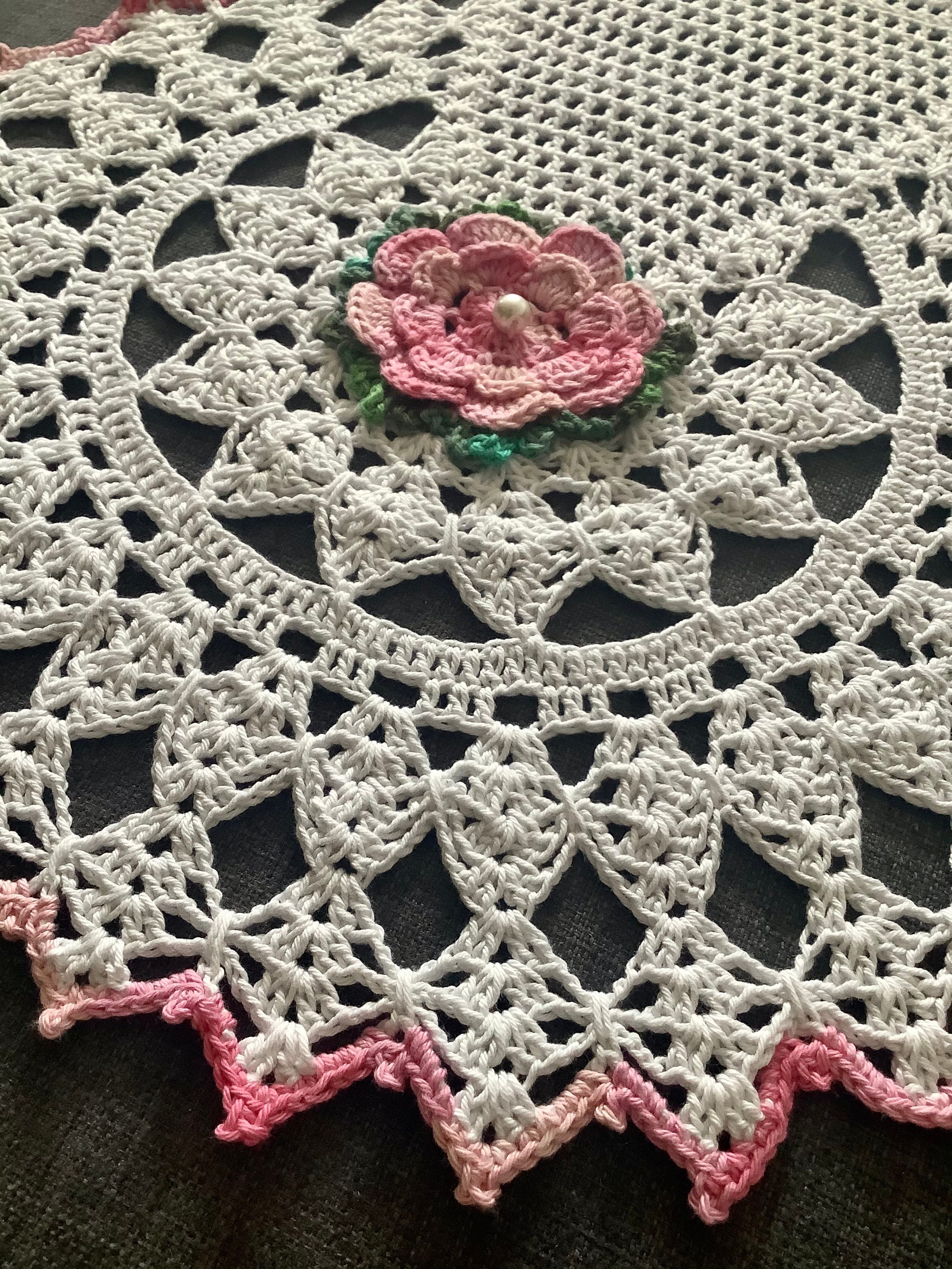 Napperon Fait à La Main Au Crochet 100% Coton