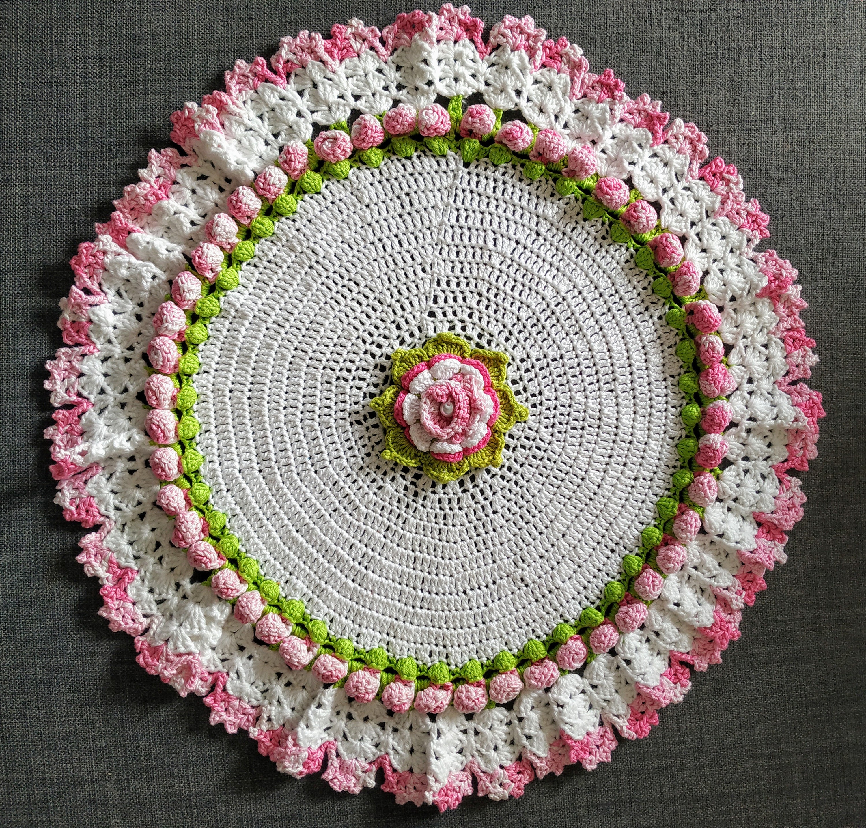 Napperon Fait à La Main Au Crochet 100% Coton