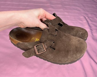 Vintage Birkenstock Boston Clog Brown Leather Women Size 37 - Etsy
