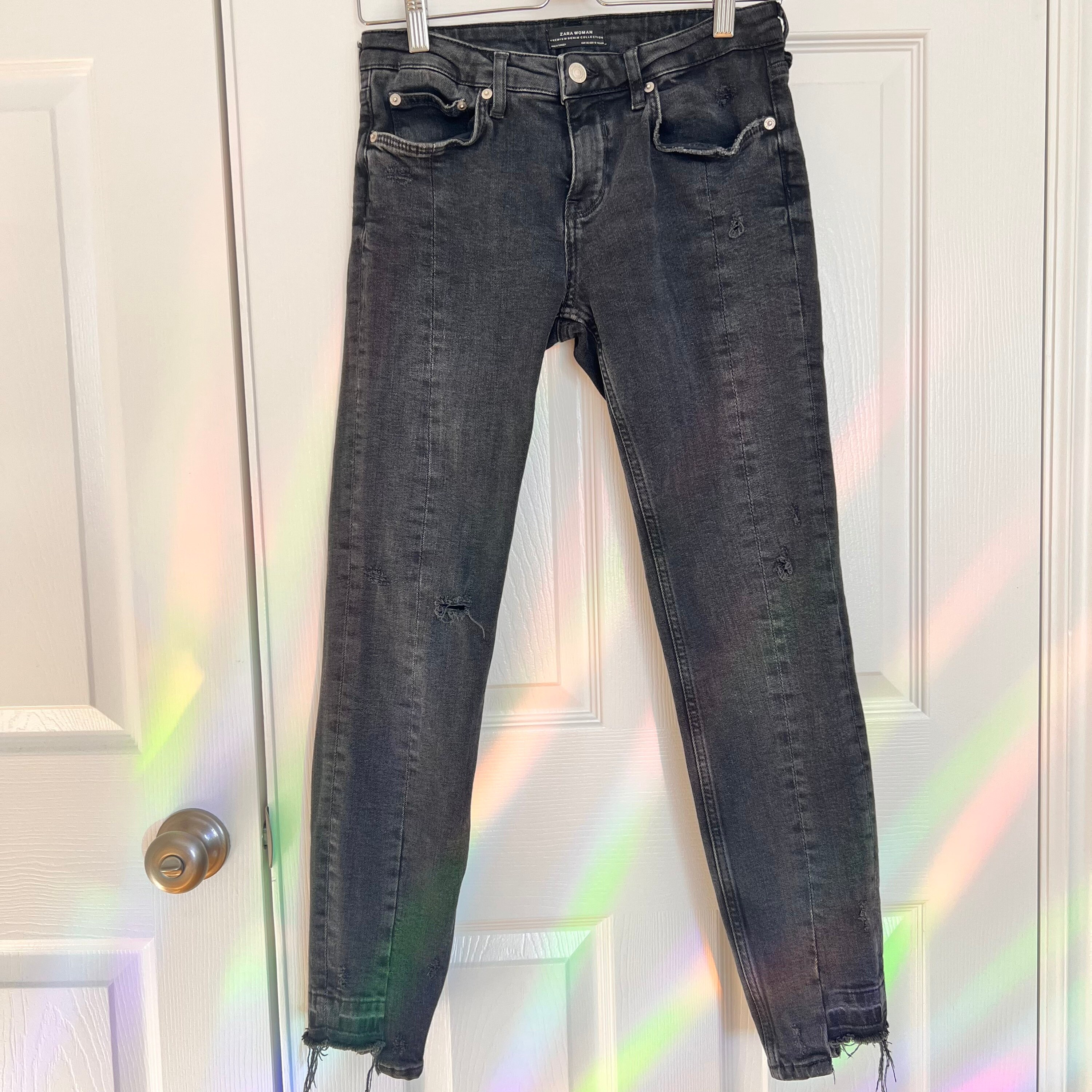Zara Woman Premium Denim Collection Flattering Black Designer | Etsy