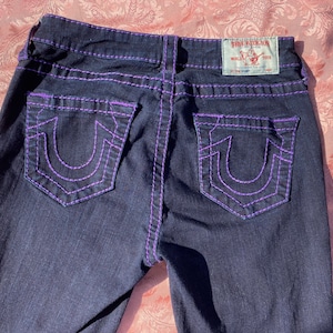 True Religion Purple Threaded Black 