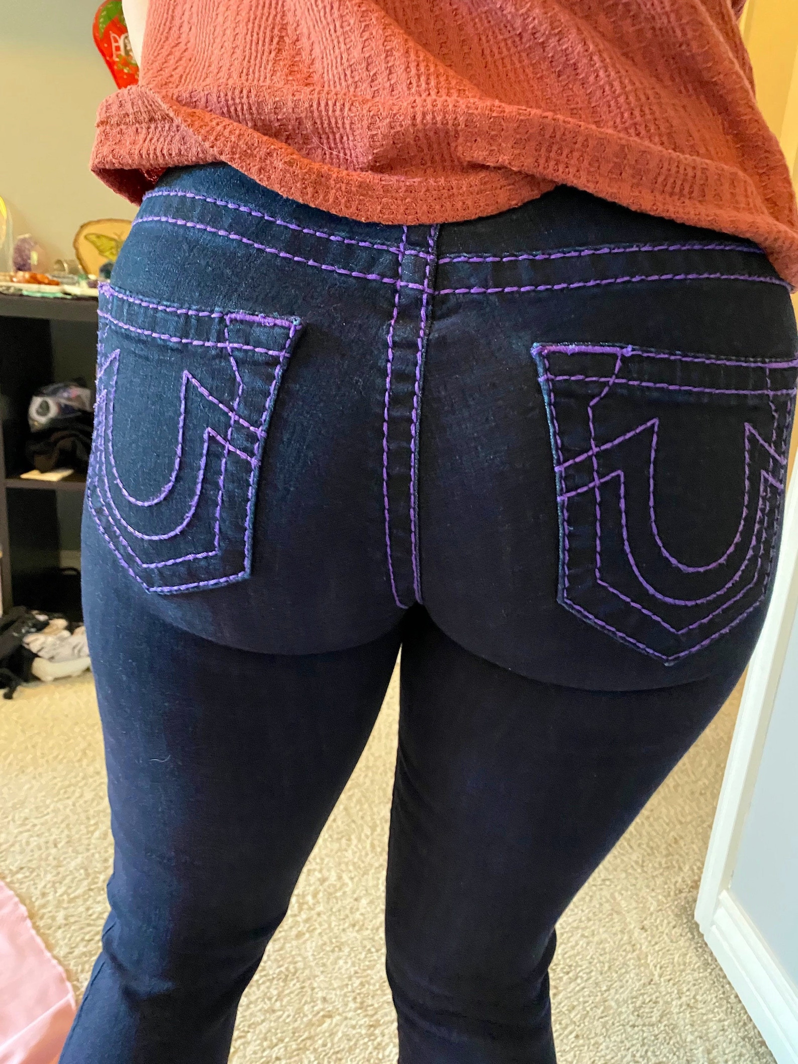 true religion white stitch jeans