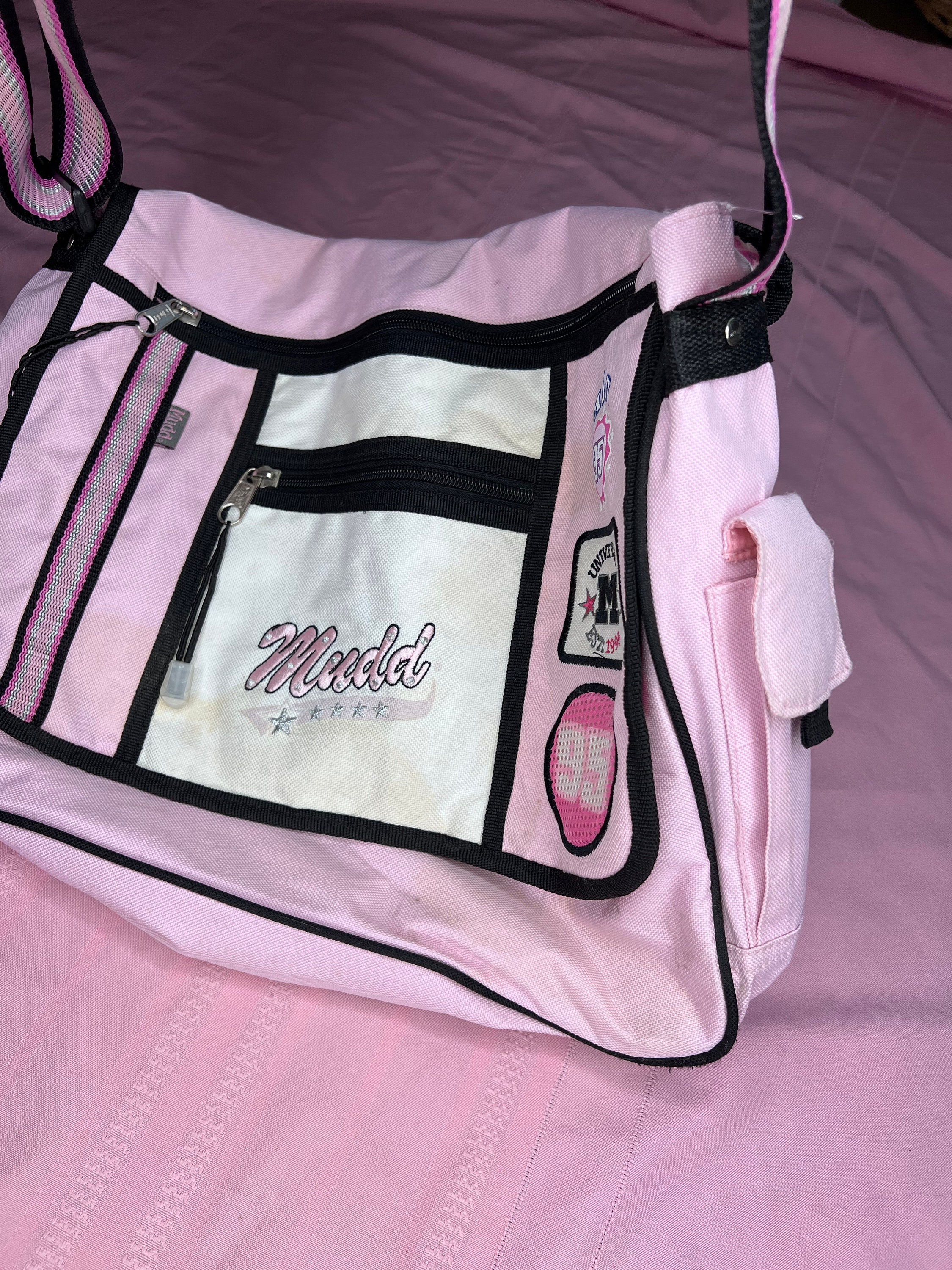 Y2k Pink Mudd Messenger Bag Academia Style 90s Baby Punk Etsy