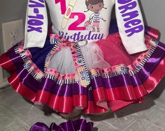 Traje de tutú de cinta personalizado: personaje inspirado, lazo y tobilleras