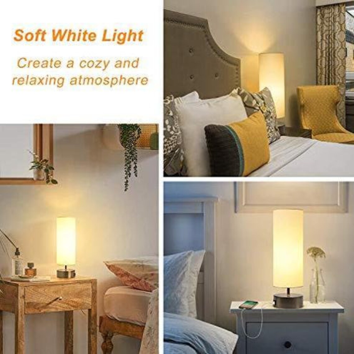 USB Bedside Touch Control Table Lamp 3 Way Dimmable Desk Lamp Etsy