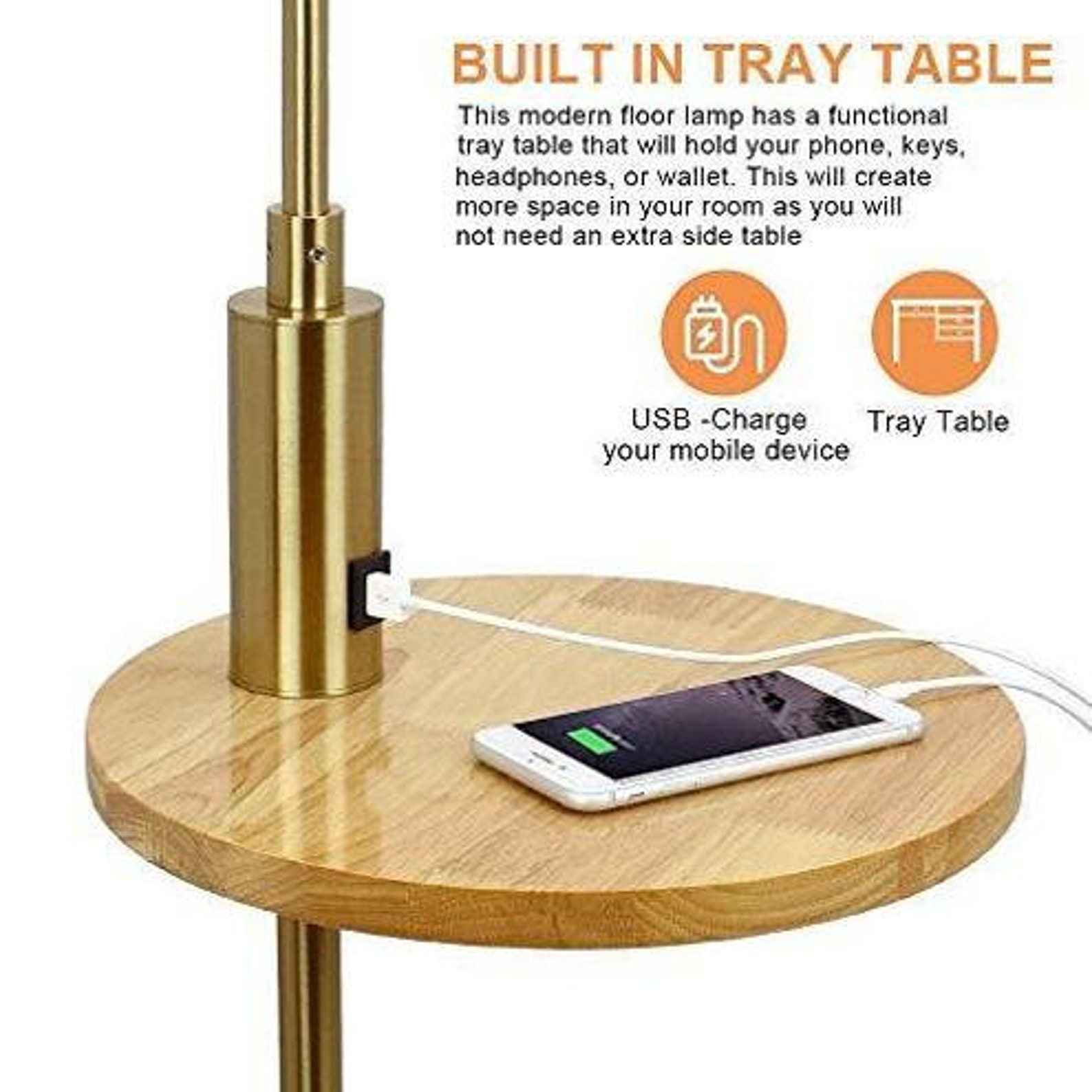 Floor Lamp with USB Charging PortDLLT Stand Reading Light & Etsy