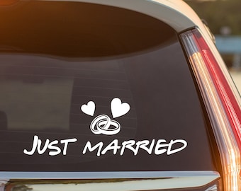 Just Married Car Sign , decor - getaway after wedding ,The Perfect Addition to Your Wedding Day Decor!