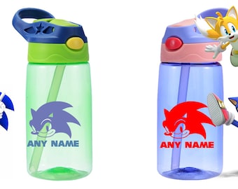 Sonic sticker for water bottle, Kids water bottle sticker , back to the school sticker