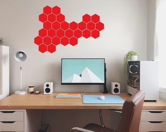 Honey comb wall sticker , hexagon wall sticker minimalist wall decor