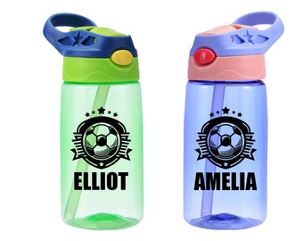 Personalized Bottle sticker for kicsit bottle , football style for a football fun