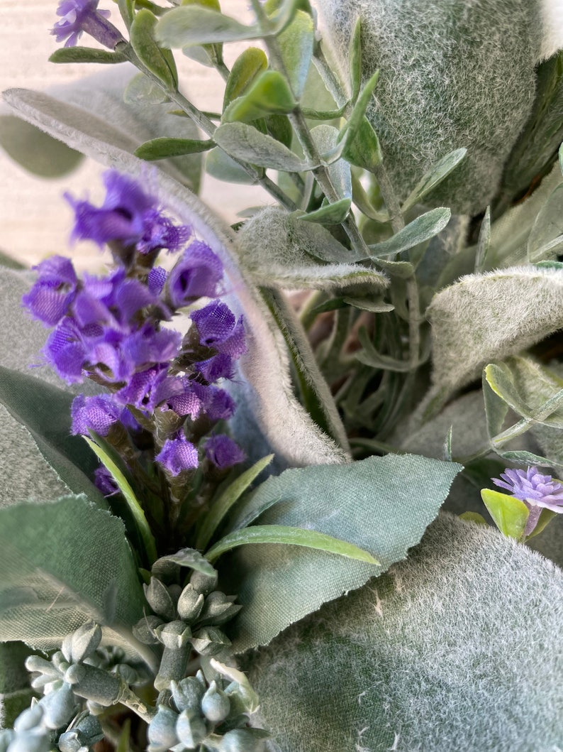 Year Round Lambs Ear and Lavender Wreath Spring Farmhouse - Etsy