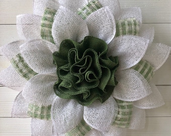 Large daisy wreath for front door, Everyday wreath for porch, Green daisy wreath, Indoor outdoor burlap Wreath, Flower wall decor